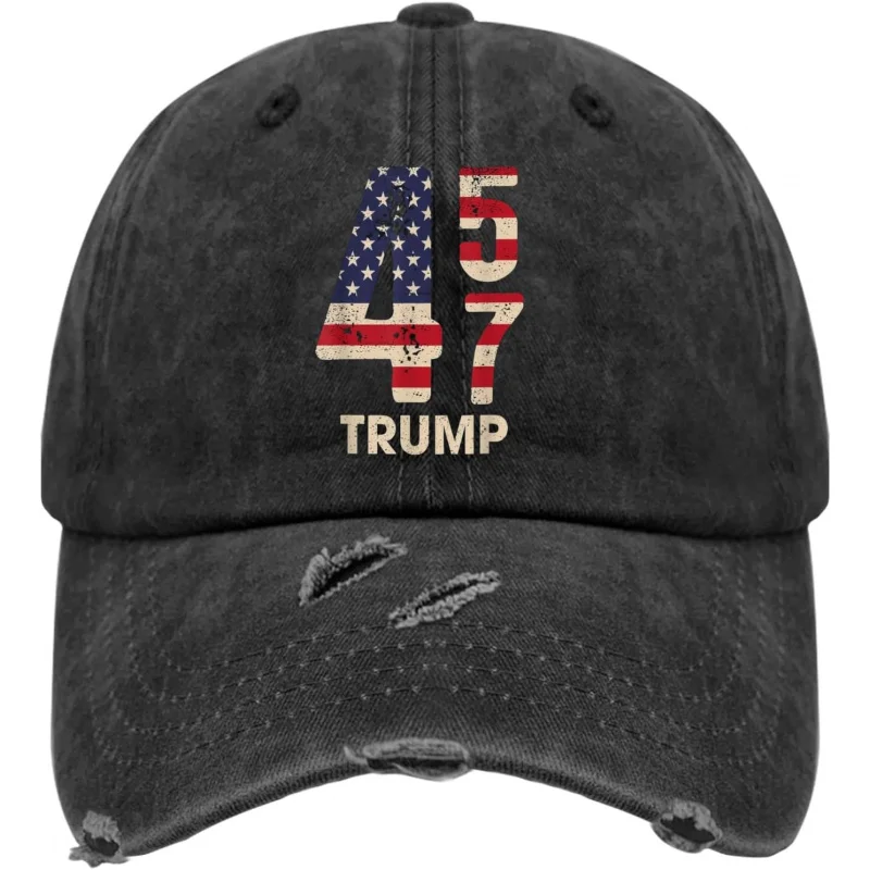 

Trump 2024 45 47 Vintage American Flag Retro Hats for Womens