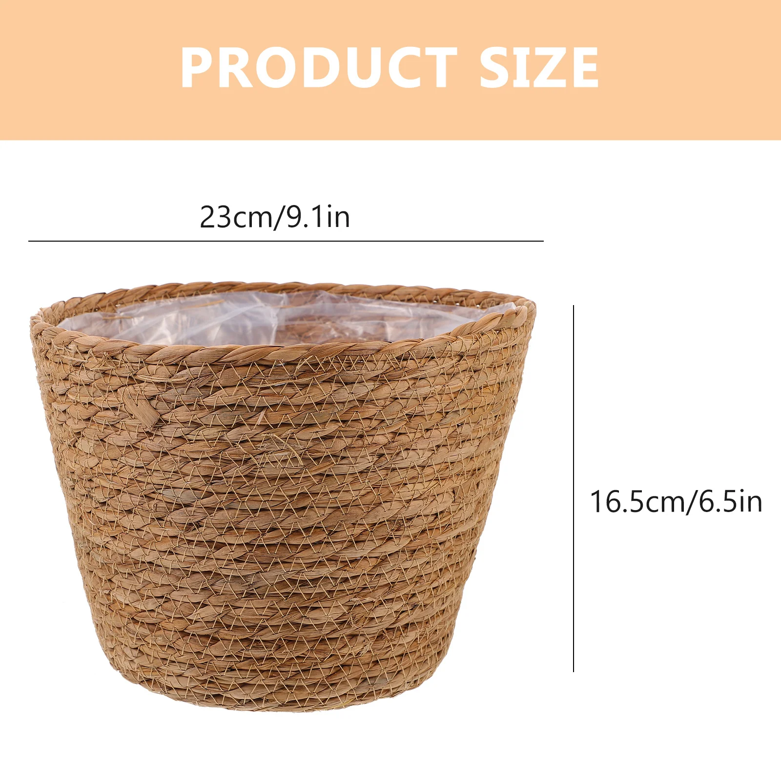 2 قطعة سلة للزهور المنسوجة للمزرعة سلة حاوية زراعة القش للنباتات الداخلية ملحقات تزيين المنزل الريفي #2