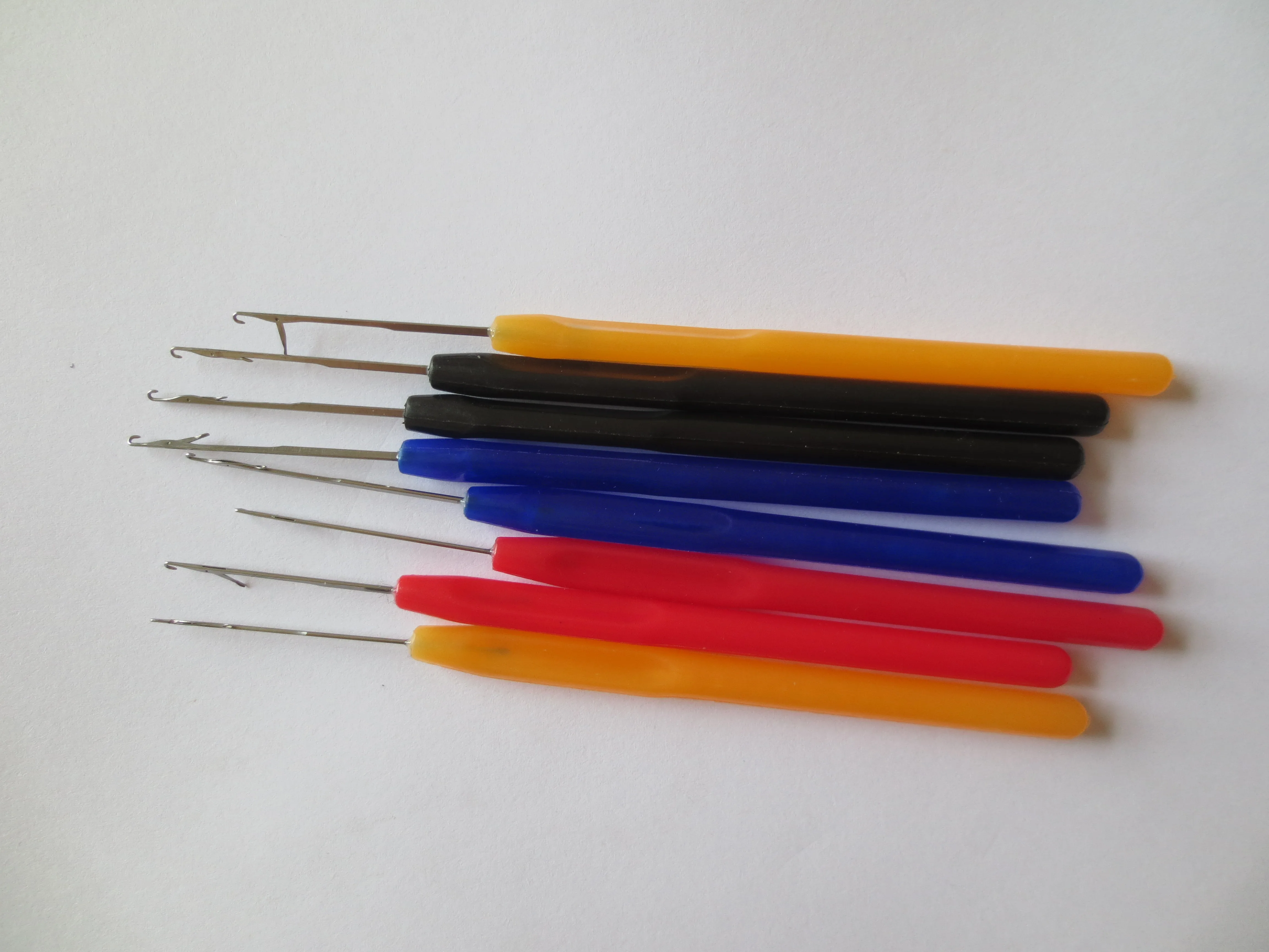 20 pcs Crochet Hook Threader plastic loop pulling needle  micro rings hair extension tools