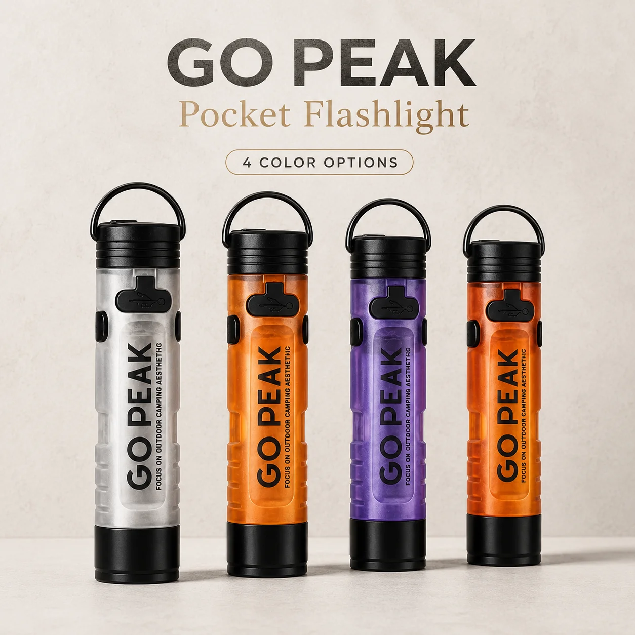 Gopeak Mini Rechargeable LED Pocket Flashlight 8W 300LM Magnetic Keychain Light with Clip for Camping Hiking Outdoor Emergency