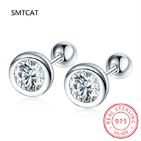 2ct Moissanite Earrings For Women Men Lab Diamond White Gold Plated 925 Sterling Silver Screws Stud Earring Luxury Fine Jewelry