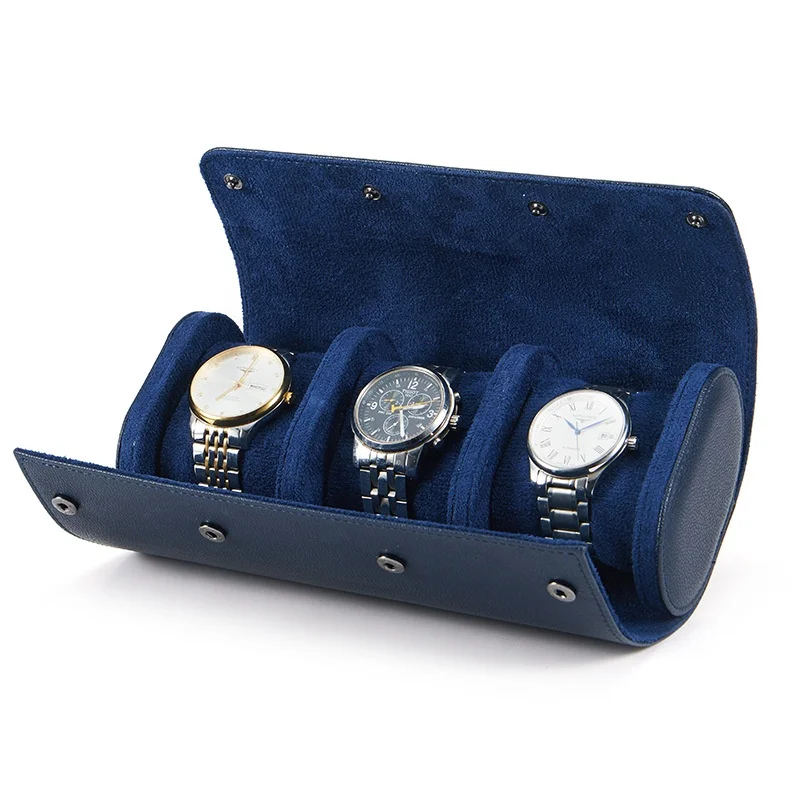 Embers lederen horlogerol 1 2 3 vakjes Luxe echte lederen horloge opbergdoos Reistas Horlogekoffer Cadeaudoos Horloge etui
