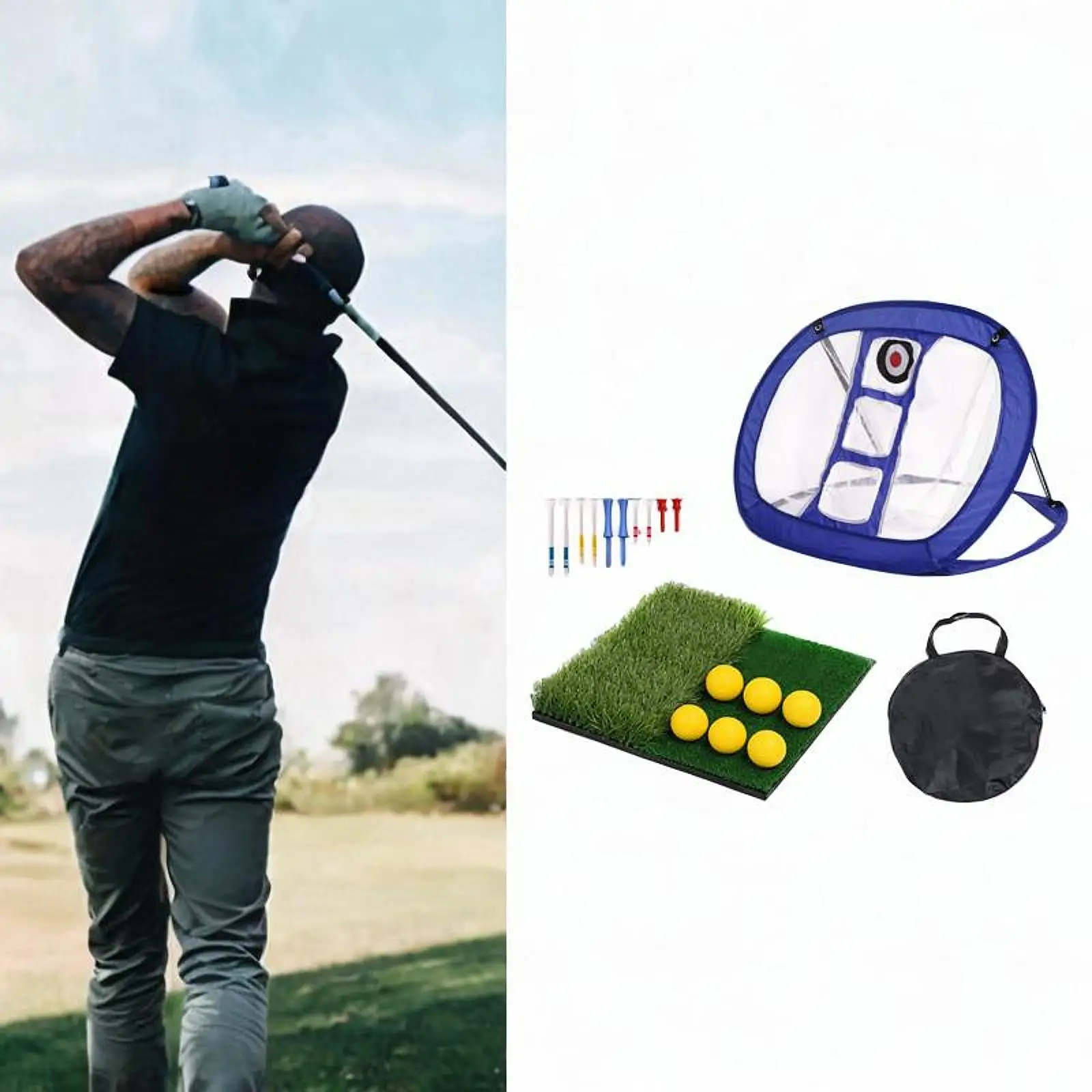 

Golf Practice Net Set Golf Swing Training Net for Indoor Outdoor Use Home Backyard Driving Sports Game Golf Gifts for Men