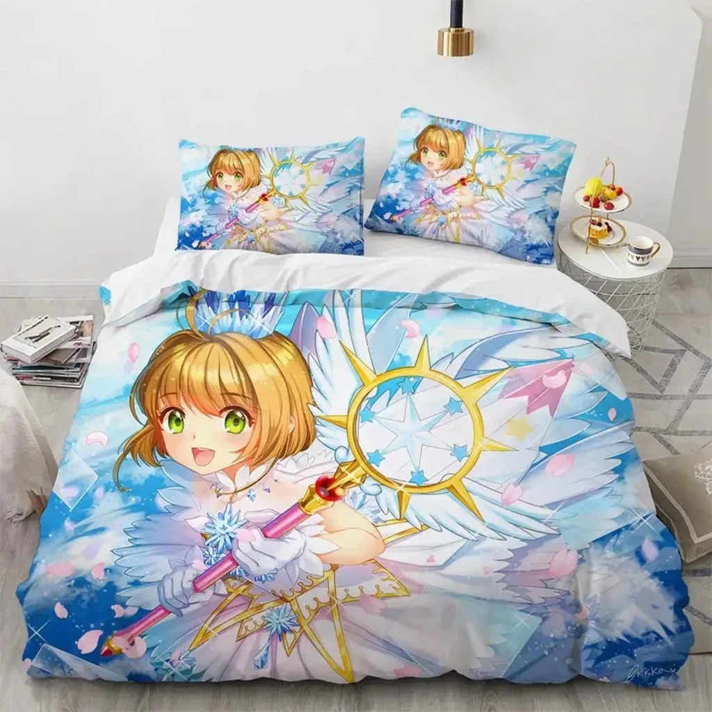 

Anime Cardcaptor Sakura Bedding Set For Bedroom Soft Modern Bedspreads Comefortable Kids Duvet Cover Quilt Cover And Pillowcase