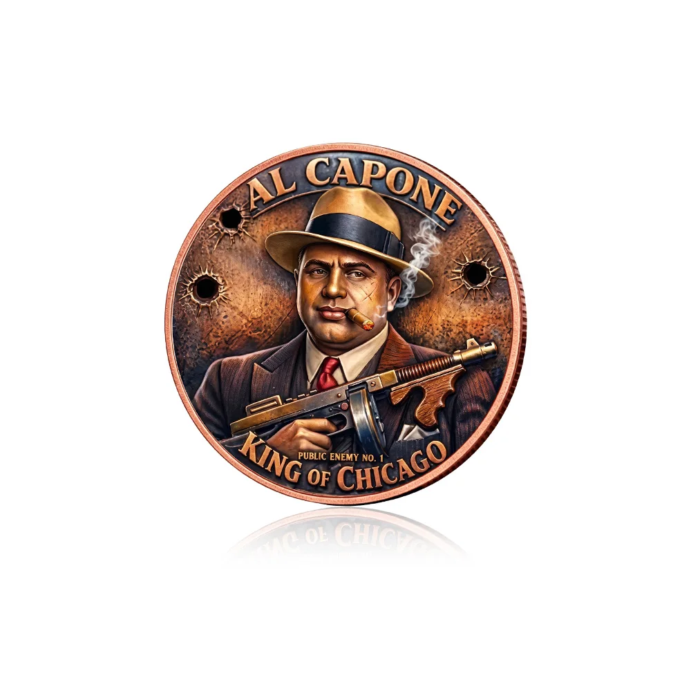 5 oz AVDP .999 Fine Copper Round Coin Al Capone King of Chicago Prohibition Era Double Sided Bullion Medal Collectible Coin Gift