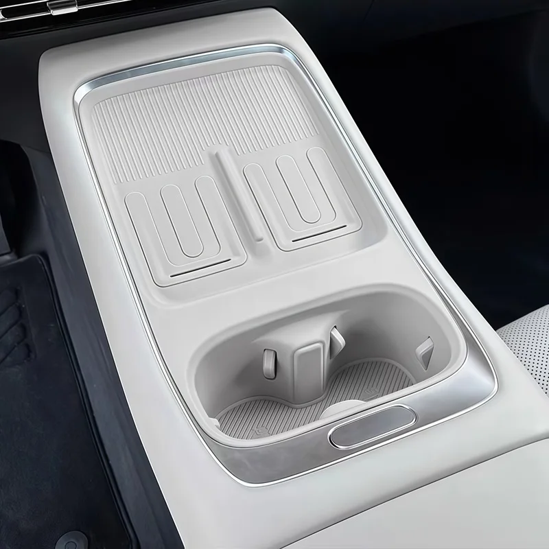 For Xpeng P7 + Central Control Cup Holder Mat Integrated Wireless Charging Silicone Pad Car Interior Modified Accessories