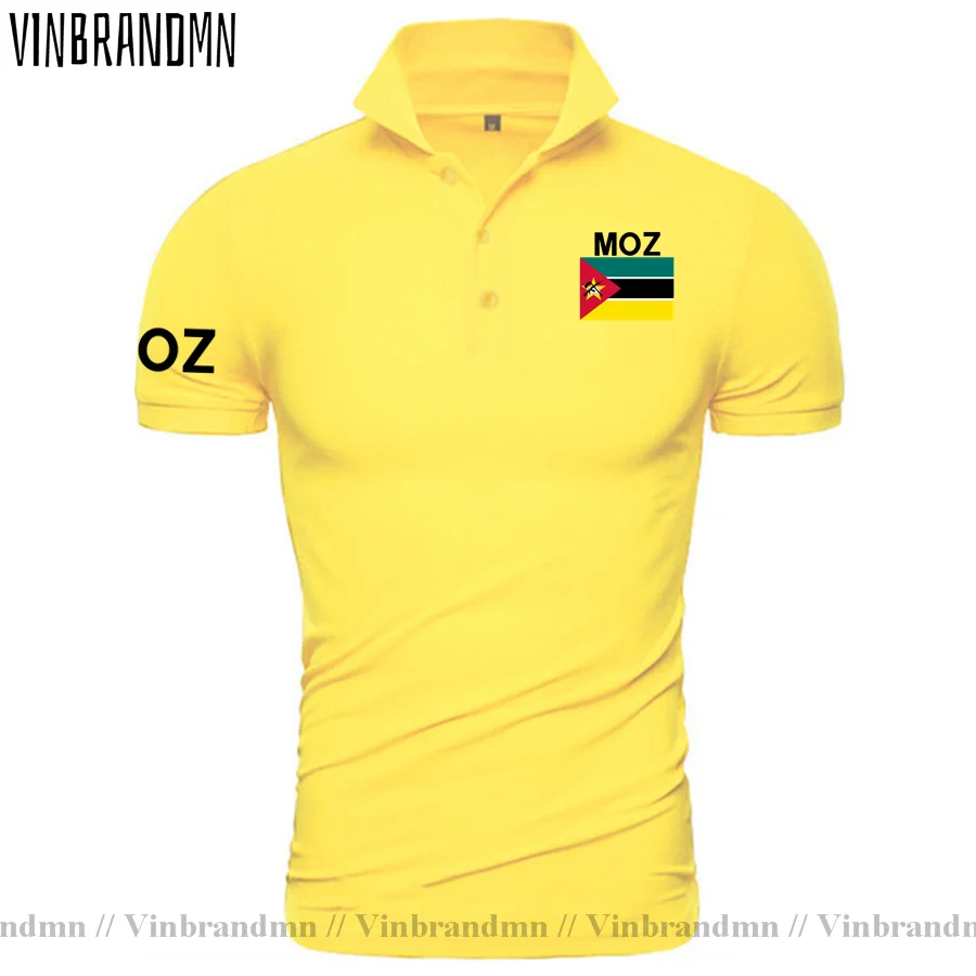 Mozambique MOZ Mozambican Polo Shirts Men Fashion 100% Cotton Shirt Brands Printed For Country Flag Shirt Nation Team Clothing