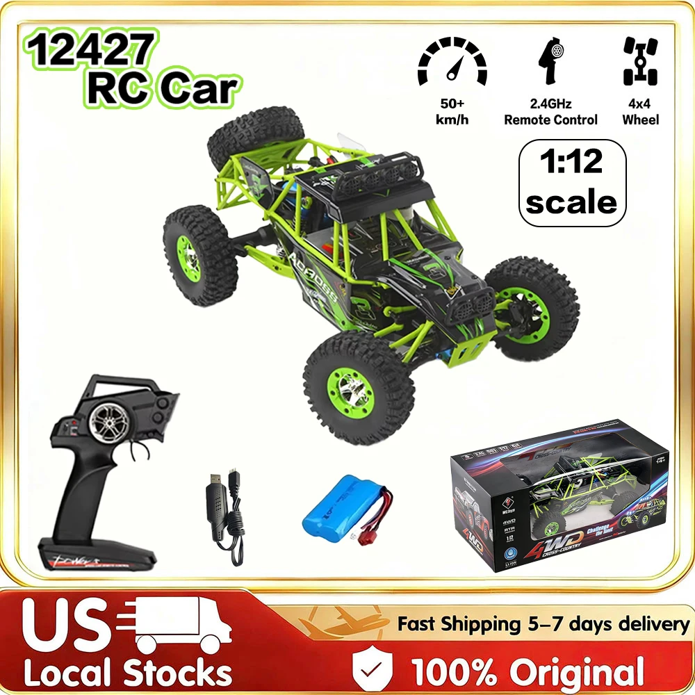 

WLtoys US Local Stock 12427 RC Off-Road Car 1:12 4WD 50+KM/H High Speed 2.4G Remote Control Truck All Terrain Dirt Bike Boy Gift