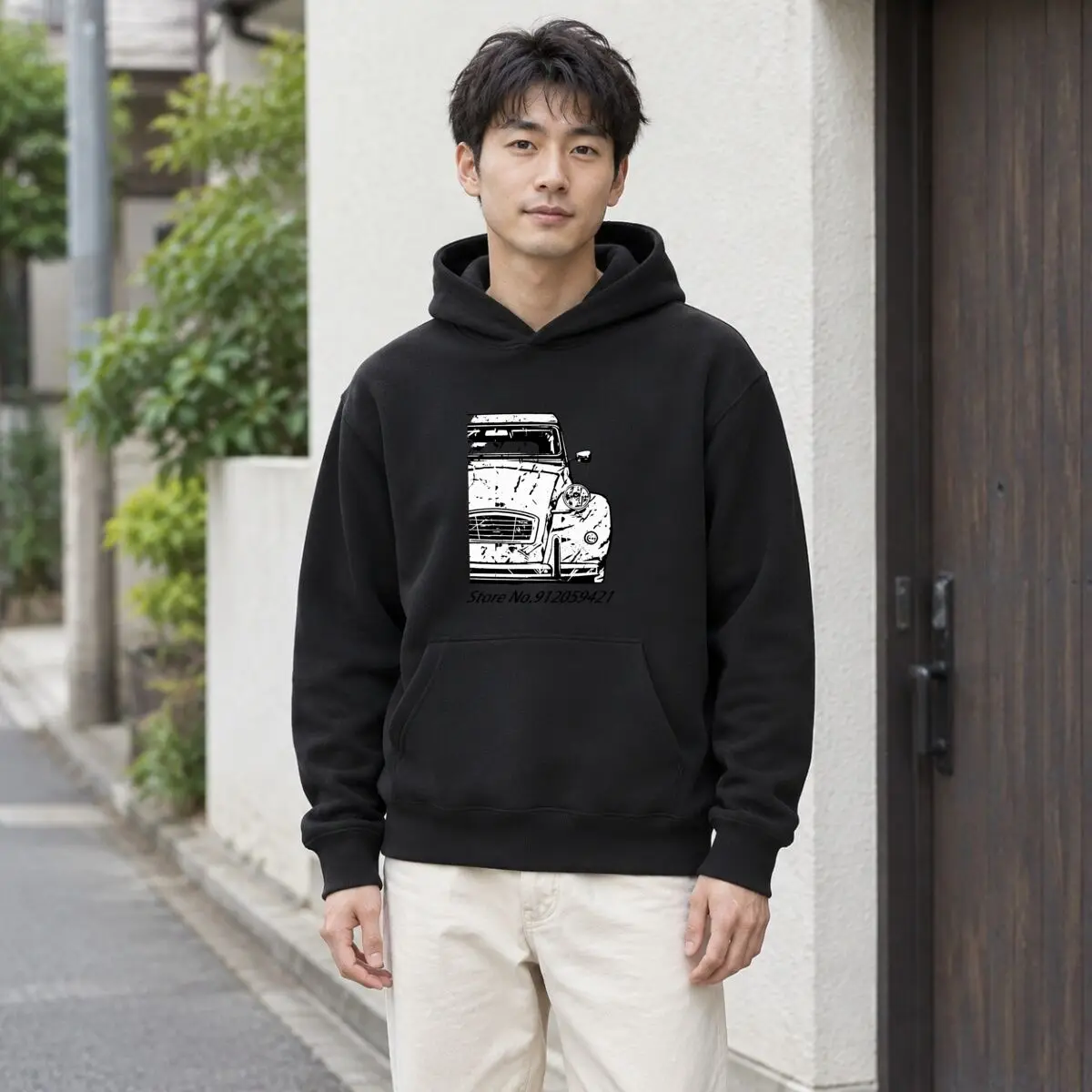 Store No 912059421 Vintage 2CV Car Front View Graphic Autumn and winter new men's and women's hooded sweatshirts