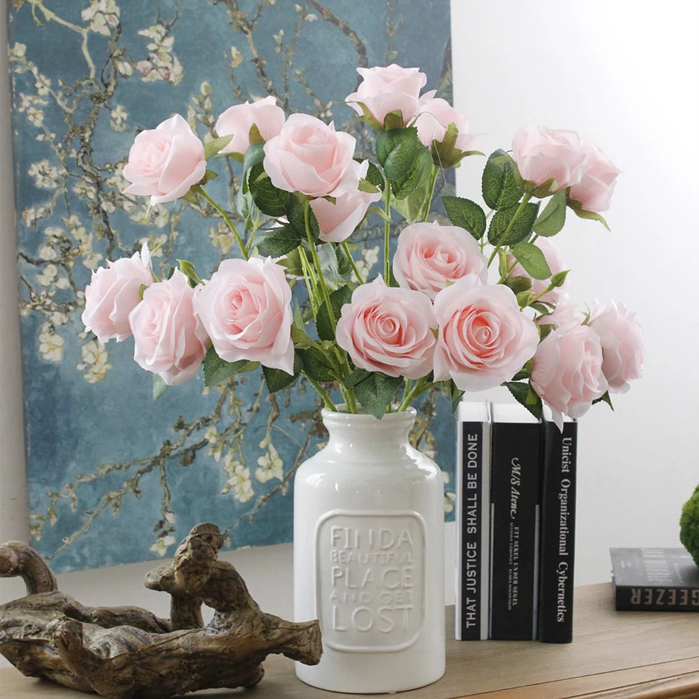 

Decoration Artificial Rose Bouquet Silk Flower False Household Fake Faux