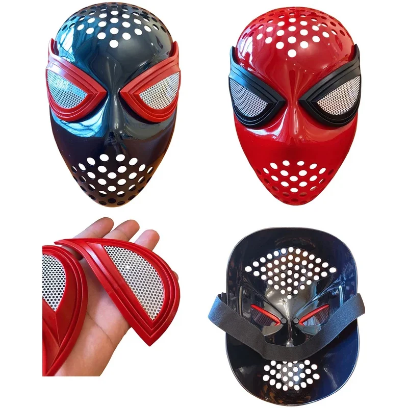 家から遠く離れたスパイダーマンのコスプレマスク,伸縮性のあるストラップ,赤,黒,鉄のフェイスシェル,ヘルメットのコスチュームアクセサリー