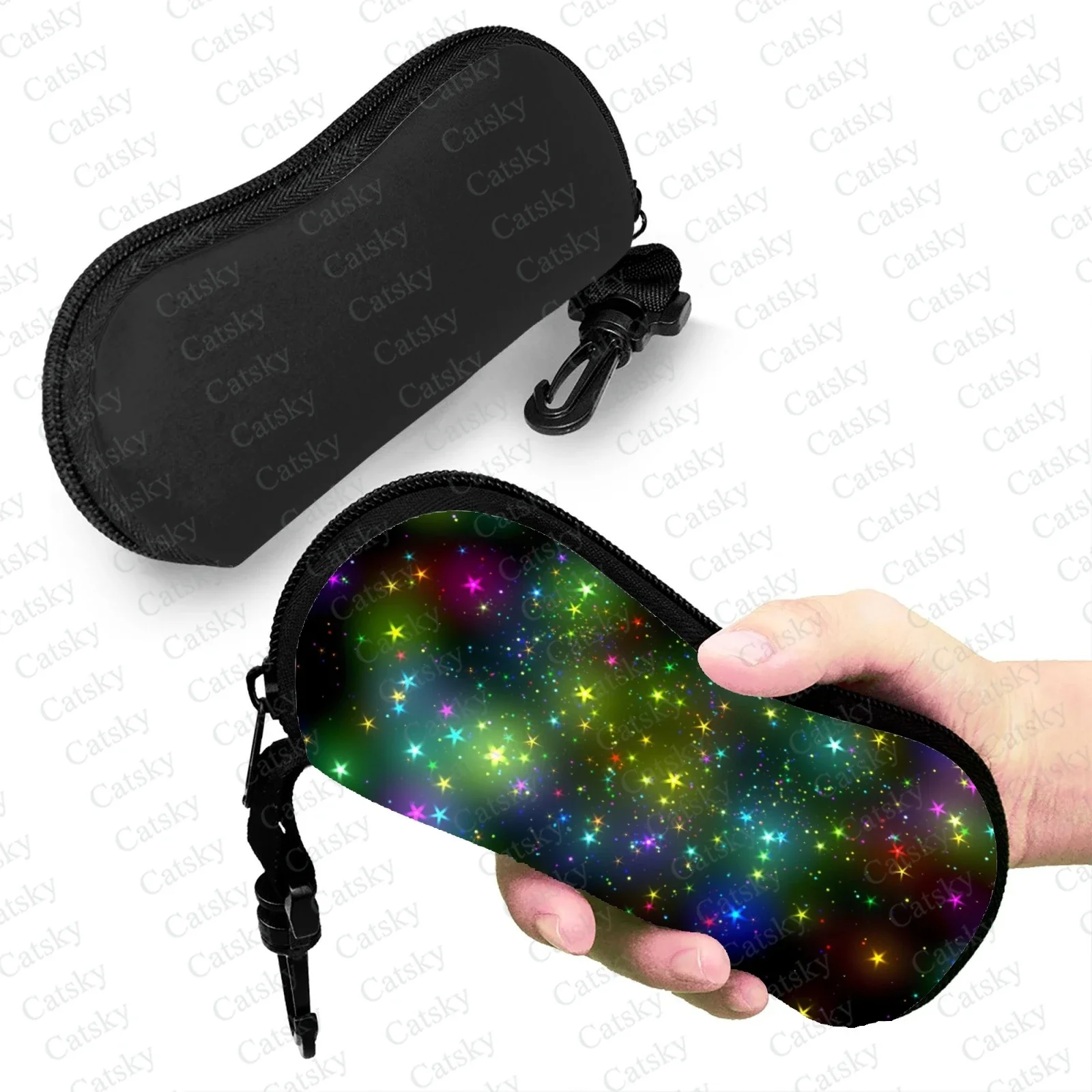 

pentagram star Glasses case zipper sunglasses bag travel printed soft shell storage glasses case for men and women