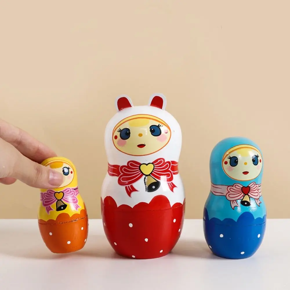 

Elephant 5Pcs/Set Animal Matryoshka Doll Smooth Wood Girls Russian Doll Craft Safe Wooden Stacking Dolls Brithday Gifts