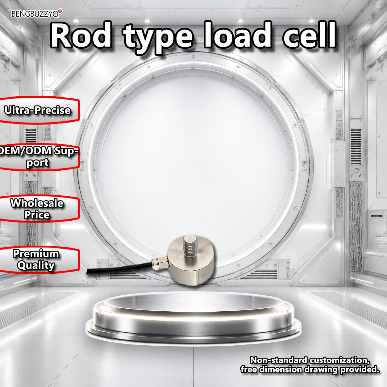 Micro Pull Rod Load Cell, Stainless Steel, Precise Measurement, Anti-Corrosion, Wear-Resistant, Custom Sizes from 5kg to 500kg
