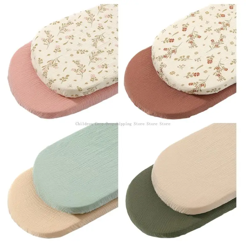 

Set of 2pcs Baby Fitted Sheet for Basket Changing Pad Sleeve Crib Mattress Cover