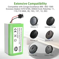 4S1P 14.4V 6800mAh Li-ion Battery for Conga Excellence 990 1090 Ecovacs Deebot N79S N79 DN622 Eufy Robovac 11 11S 12 35C X500