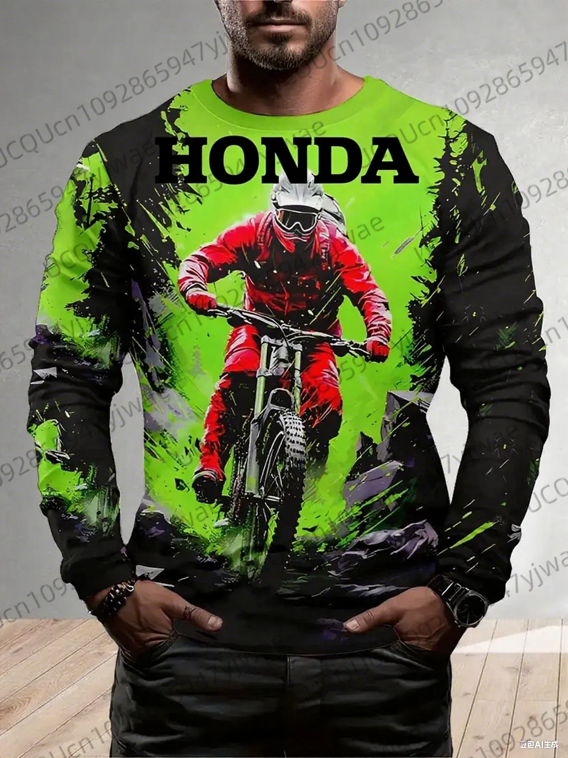 

Motorcycle Pattern Motociclista Biker Deportiva Honda Quick Drying Long Sleeved Honda Riding T-shirt Tops For Men And Women