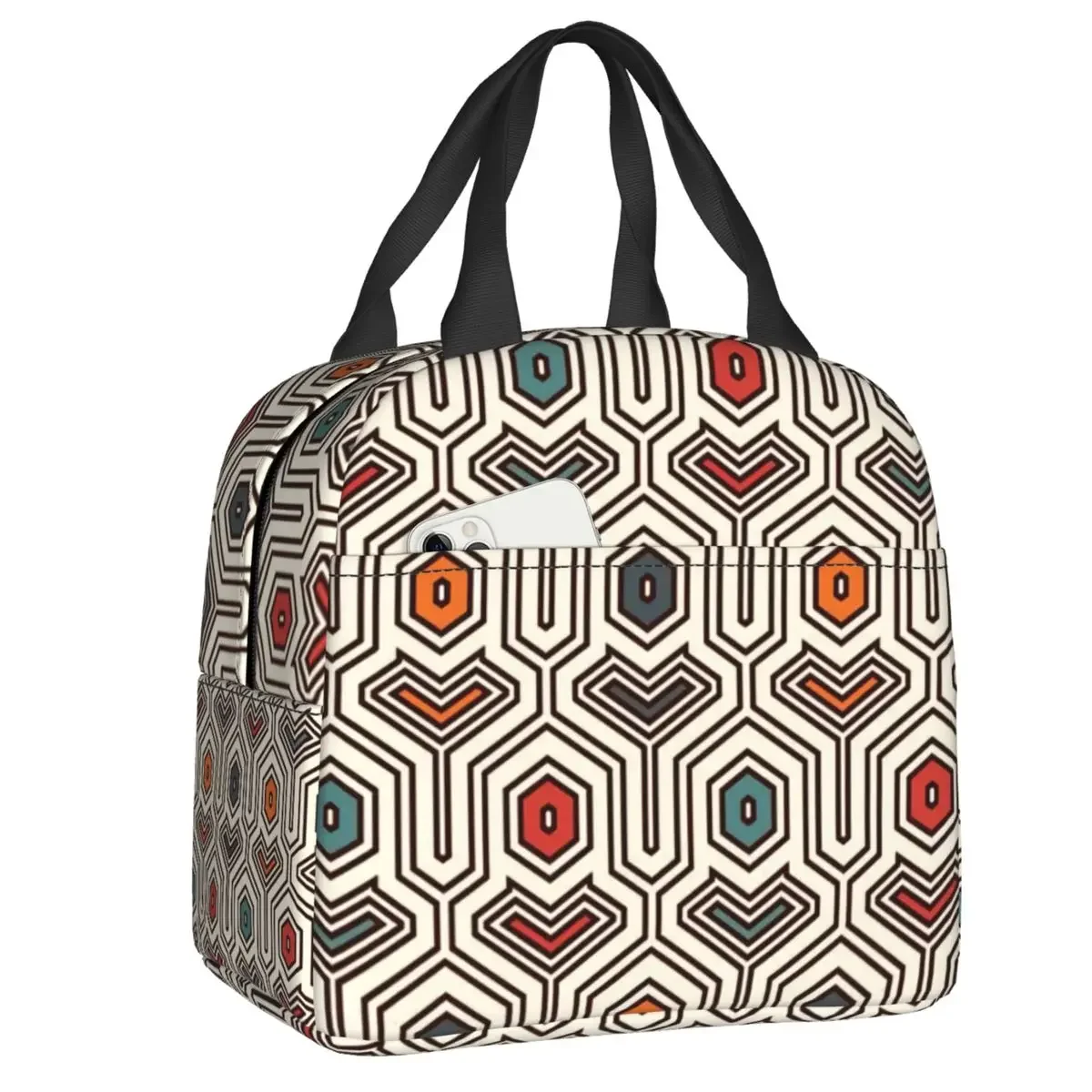 Ankara Dutch Wax Print Thermal Insulated Lunch Bags Women African Patterns Lunch Tote for Outdoor Camping Travel Food Box