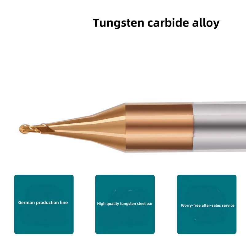 60 Grad Wolfram stahl Mikro Schaft fräser mit kleinem Durchmesser 2 Doppelflöten-Kugel fräser Hartmetall-Aluminium-Stahl-CNC-Bearbeitungs werkzeuge