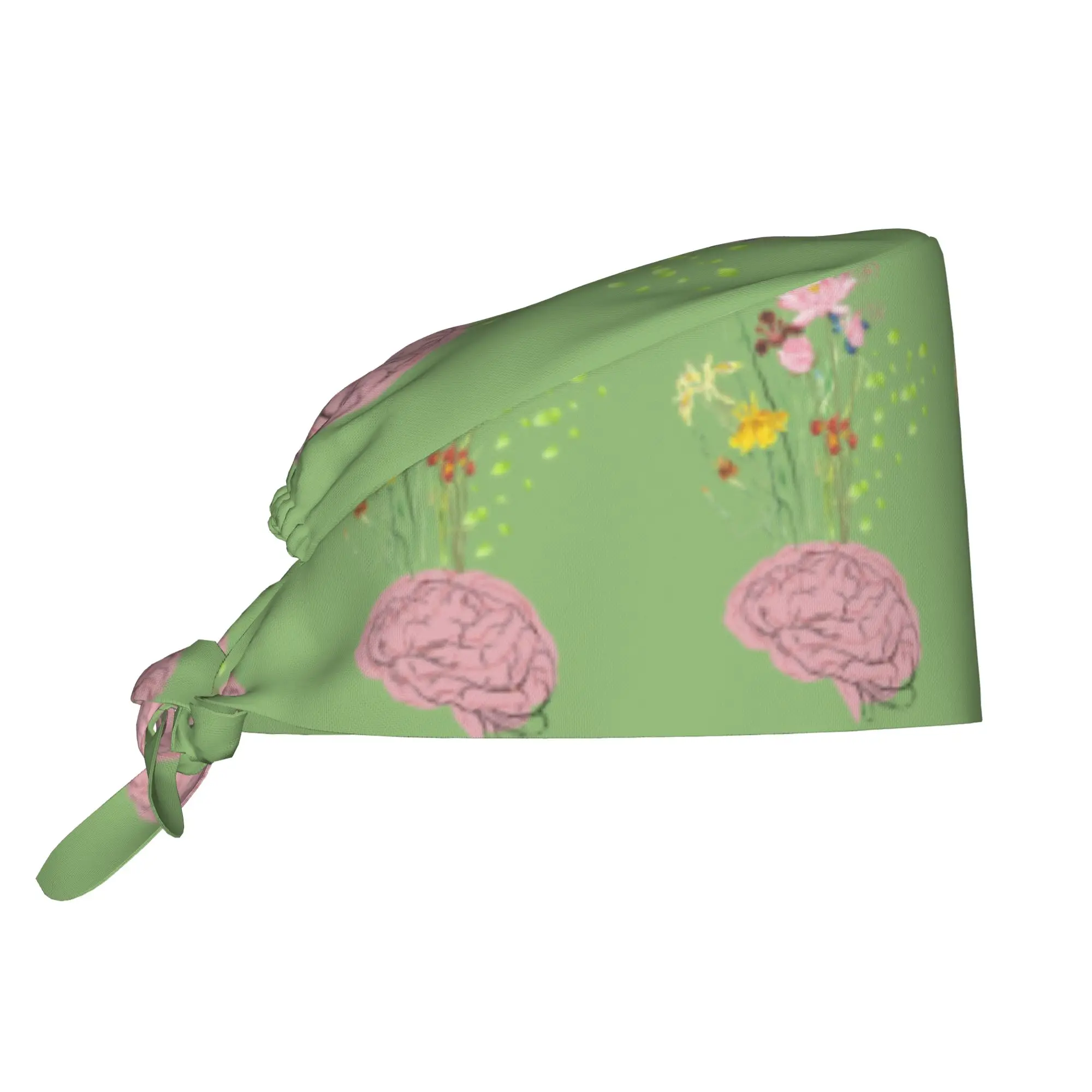 Custom New Brain Breathable Nursing Work Cap Surgical Scrub Caps Unisex Nursing Hair Hats  Work Scrubs Hat for Medical Surgical