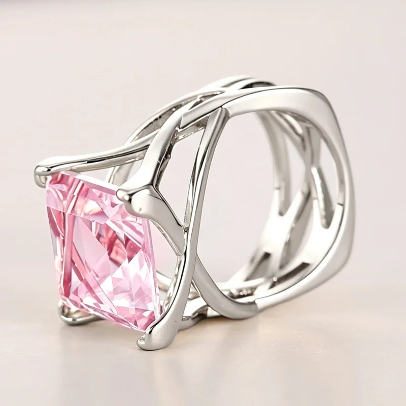 Huitan Ring mit hohlem Kreuz-Design für Damen, goldfarben, mit leuchtend weiß/blauem CZ, modisches Hochzeitszubehör, eleganter Partyschmuck – Detail 21