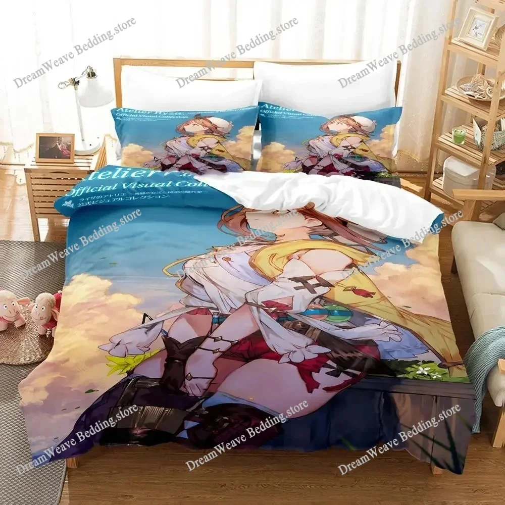 

Anime Atelier Ryza Bedding Set Duvet Cover Bed Set Quilt Cover Pillowcase Comforter King Queen Size Boys Adult Bedding Set