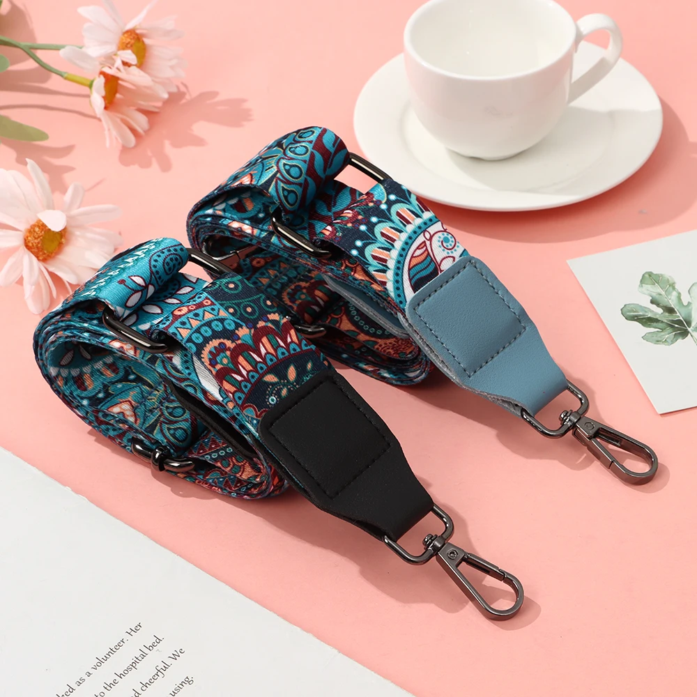 Fashion Colored Nylon Wide Bag Strap Replacement Adjustable Zebra Pattern Handbag Belt Wide Shoulder Bag Accessories for Women