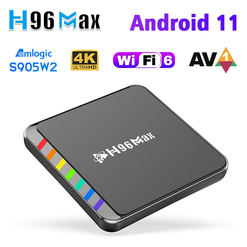 New Smart TV Box H96 Max S905W2 Quad Core Android 11 BT5.0 WIFI6 4GB 64GB ultra HD 8k 4k Video Home Theater Set-top Box