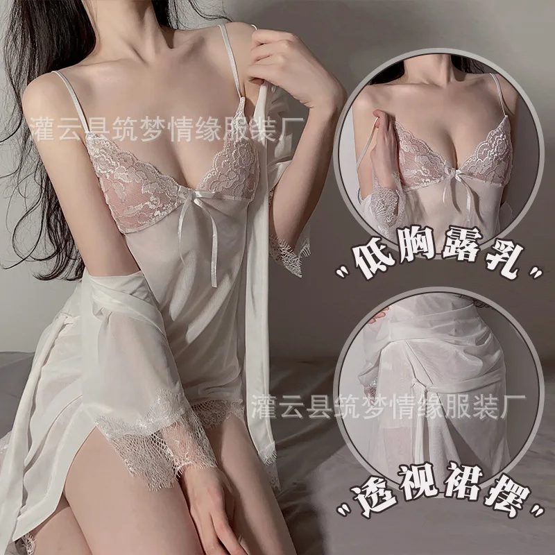 Однотонное сексуальное женское белье, эротическое платье, трусики, женская милая ночная рубашка, одежда, прозрачный костюм для девочек, чувственная косплей, секс-пижама