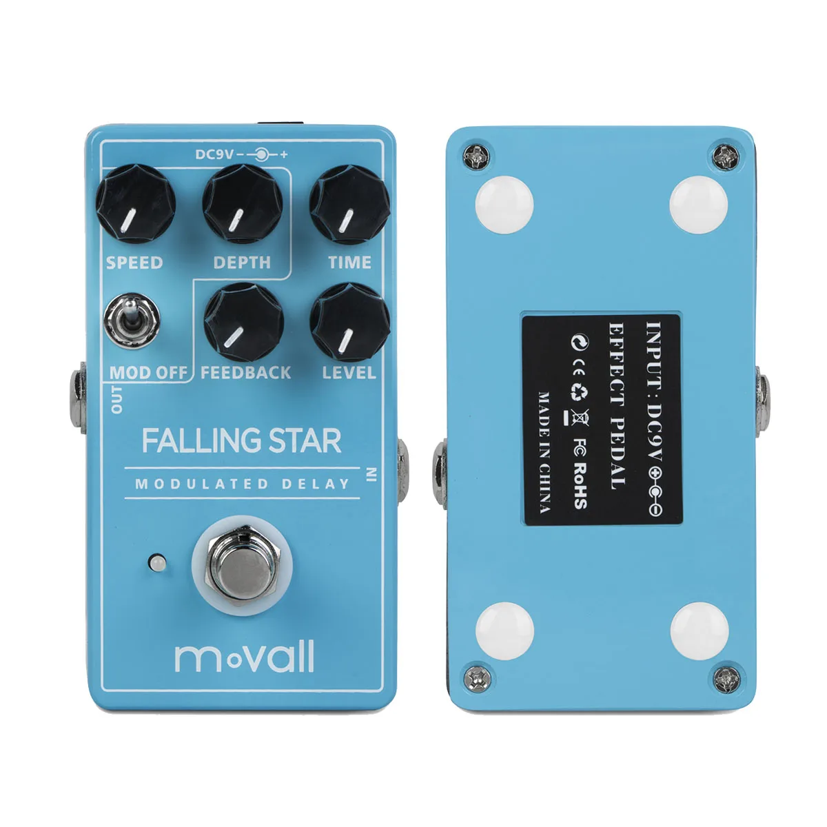 Movall Falling Star Modulated Delay Overdrive Distortion Fuzz Chorus Booster Flange Phaser Compressor Guitar Effect Pedal