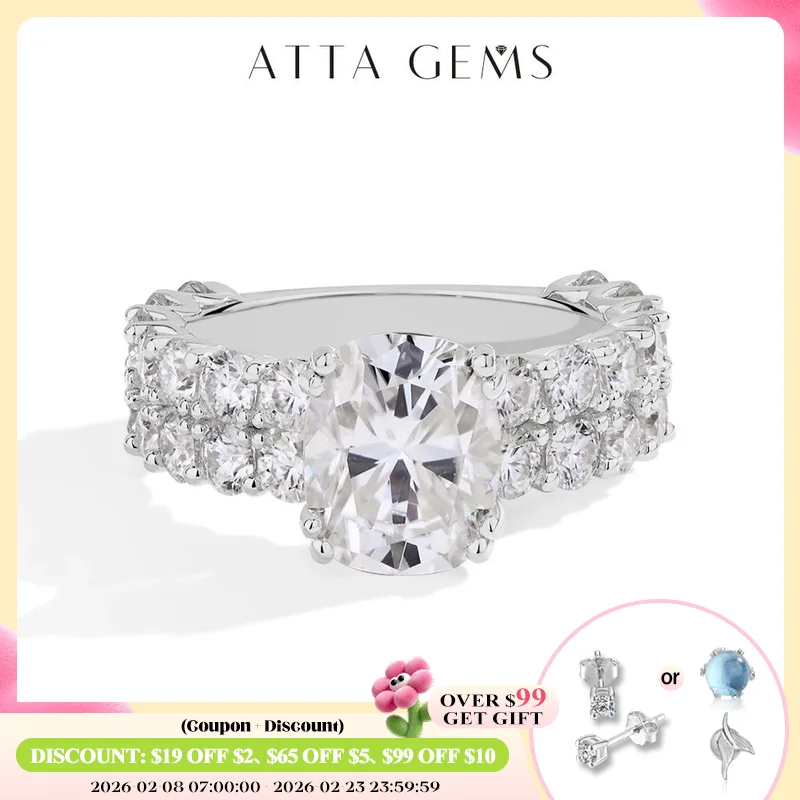 

ATTAGEMS Роскошные кольца с бриллиантами из муассанита 10*8 мм для женщин, стерлинговое серебро S925, обручальные украшения, подарок, высокое качество