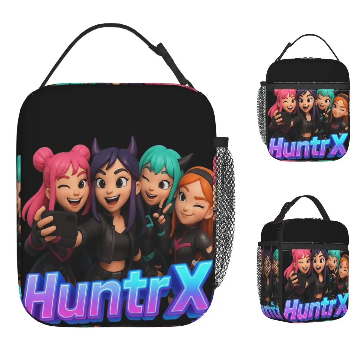 

Huntrix Fans Lunch Bag For Men Kpop Demon Hunters Custom Lunch Box Leisure Picnic Cooler Bag Convenient Oxford Tote Food Bags