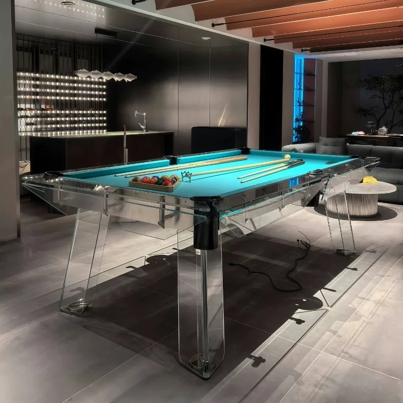 Household pool table Tempered glass Crystal transparent table Acrylic high-end American billiard table