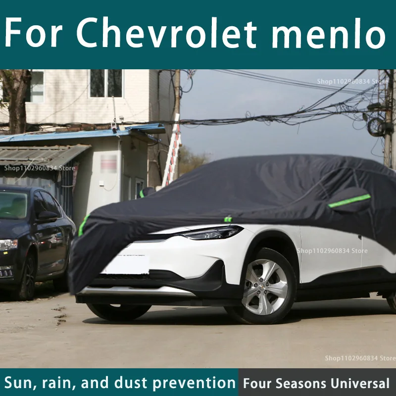 

For Chevrolet Menlo 210T Full Car Covers Outdoor Uv Sun Protection Dust Rain Snow Protective Car Cover Auto Black Cover