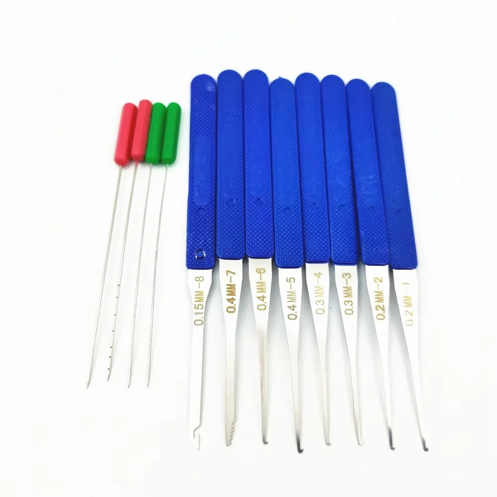 Klom/Huk Extractor Tools for Key Removal Blue Locksmith Broken Key Extraction Tool Set Double-Head Tension Wrench tool