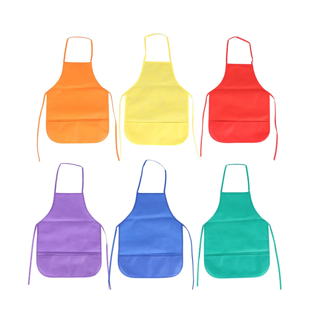 

6Pcs Waterproof Aprons Non-Woven Fabric for Painting Cooking Art Craft Activities Artist Apron Apron