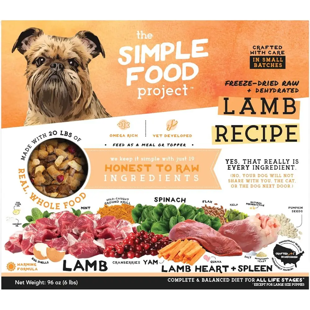 Receta de cordero - reeze Carne seca para perros - 96oz