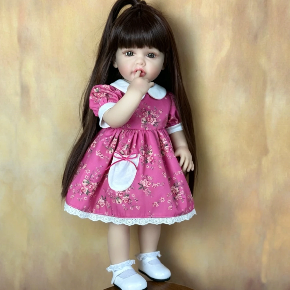 

BZDOLL 22inch 55cm Full Body Vinyl Reborn Baby Lifelike Princess Newborn Toddler Art Bebe Bath Toy for Children Birthday Gifts