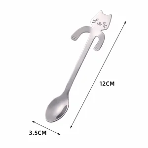 Mini Coffee Spoon of Beautiful Cat, Stainless Steel Spoon, Dessert Spoon, Snack, Ice Cream, Milk, Children's Tables, Table Tools, Kitchen Tools 10 Main Sales Spoons - №6