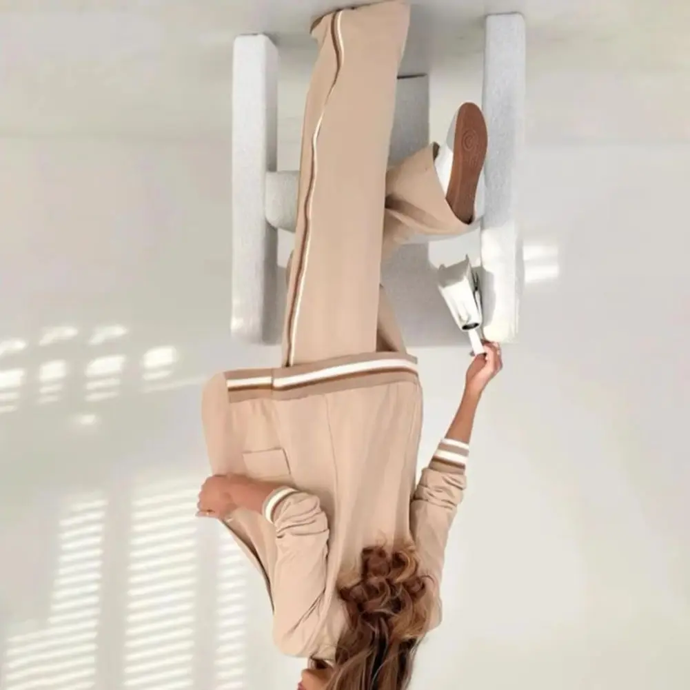 

Женский комплект: топ и брюки свободного кроя, костюм из 2 предметов, пиджак с отложным воротником, брюки с широкими штанинами и высокой талией, эластичный низ