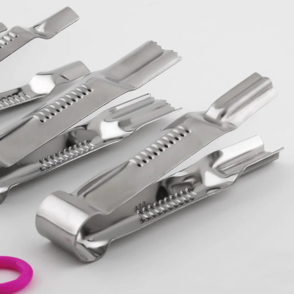 

24pcs Cake Lace Clips Stainless Steel Reusable Diy Baking Tools For Fondant Mousse Candy Decoration Triangle Wavy Heart Star