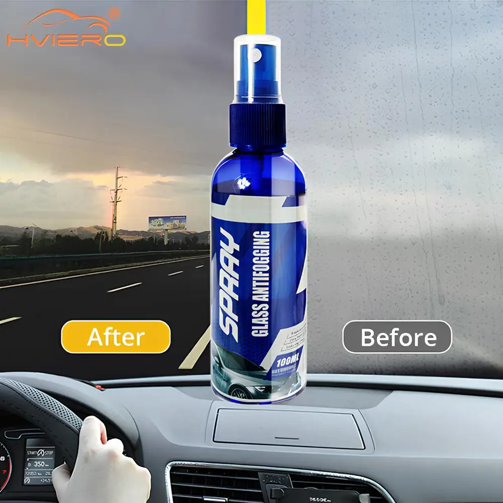 Car Window Clear Coating Spray, Limpador de Vidro, Impermeável, Impermeável, Agente Anti-Fog, Repelente de Água, Acessórios Automotivos, 100ml