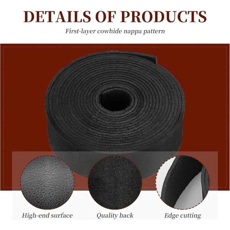 98 Inch Long Double Sided Smooth Leather Strip 1 Inch Wide Single Side Leather Strip for DIY Craft Projects Pet Collars Belts