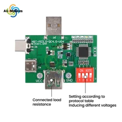 PD/QC3.0 2.0/PPS Deception Fast Charge Trigger Module Aging Board Test Board Adjustable Dial Code USB Type-C 5V9V12V15V20V