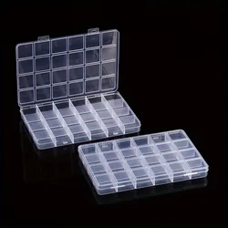 24 Grid Polypropylene Plastic Storage Box, Fixed Divider, Portable Fishing Gear Accessory Box Diy Jewelry Storage