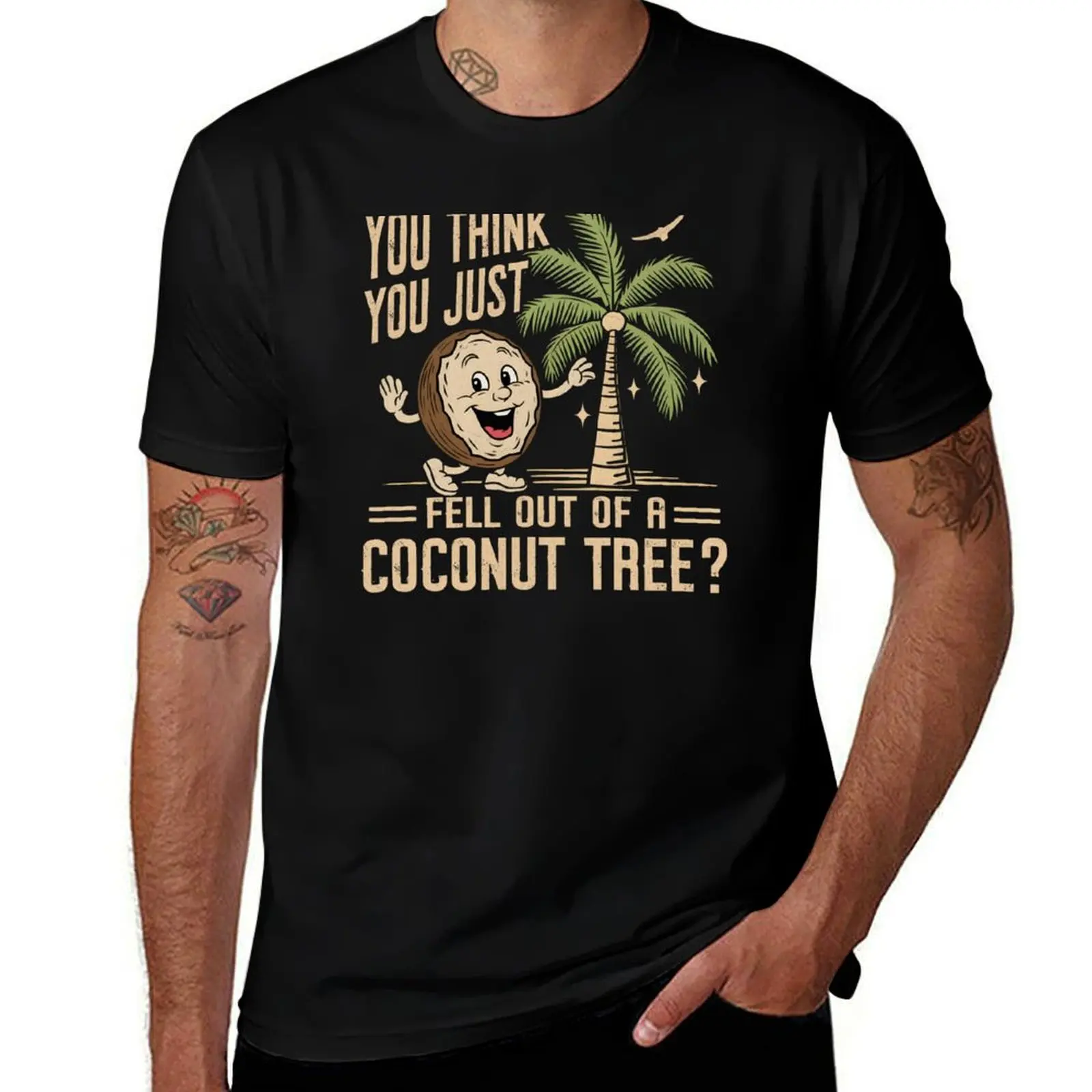 

Футболка с надписью «You Think You Just Fell Out of a Coconut Tree» — футболка с цитатой Harris, хлопковая футболка, персонализированная футболка