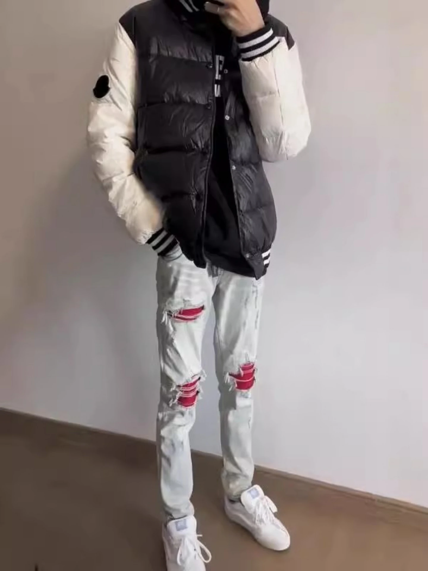 

Модные джинсы с рваными элементами, высокая талия, прямой крой, синие, повседневные, длинные брюки для мужчин и женщин, облегающие, классический стиль