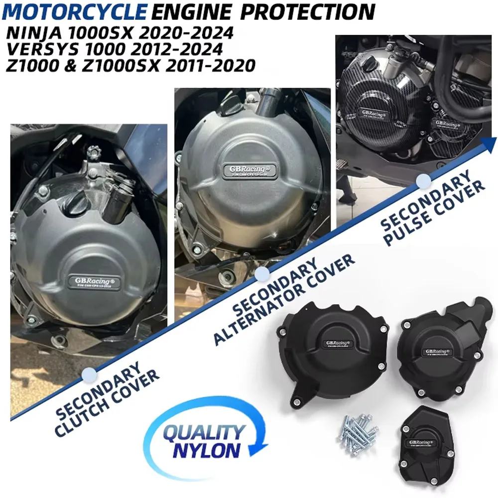 Accesorios Moto For Ninja 1000SX 2020-2024 Z1000 & Z1000SX 2011-2020 Versys 1000 2012-2024 Secondary Engine Cover KIT