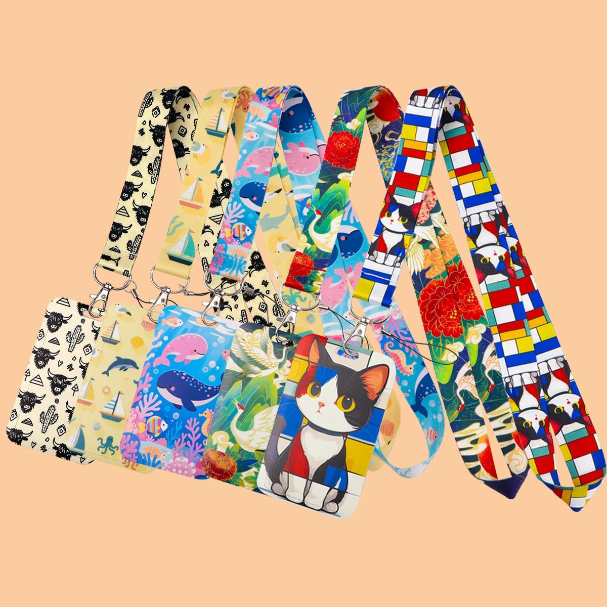 

Cute Animals Credential Holder Whale Lanyards For Key Neck Strap For Card Badge Gym Keychain Keyring Accessories Gifts