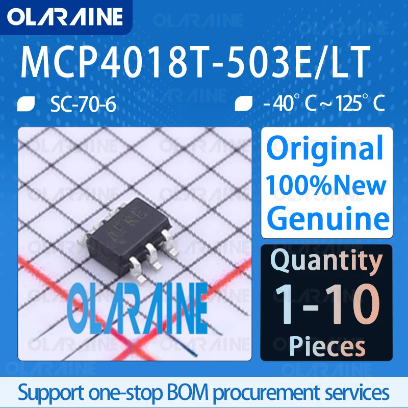 1/5/10Pcs Original MCP4018T-503E/LT SC-70-6 Digital potentiometer IC Resistance 50kOhms TEMPERATURE COEFFICIENT150 PPM/C